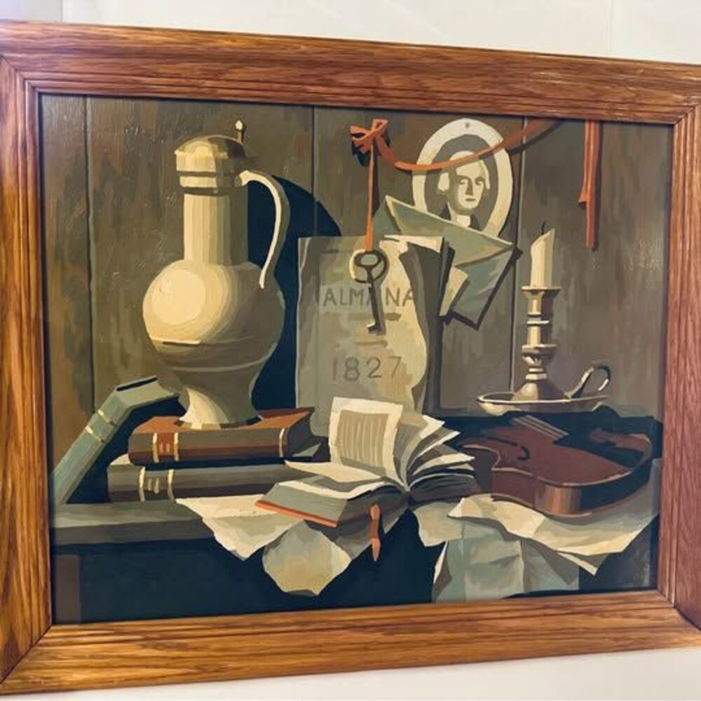 MCM Still Life with Almanac Framed Paint by number Series 24 by CraftMaster READ